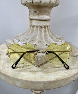 Cut glass Sunglasses-Yellow