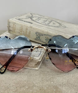 Cut glass Sunglasses- Blue Pink