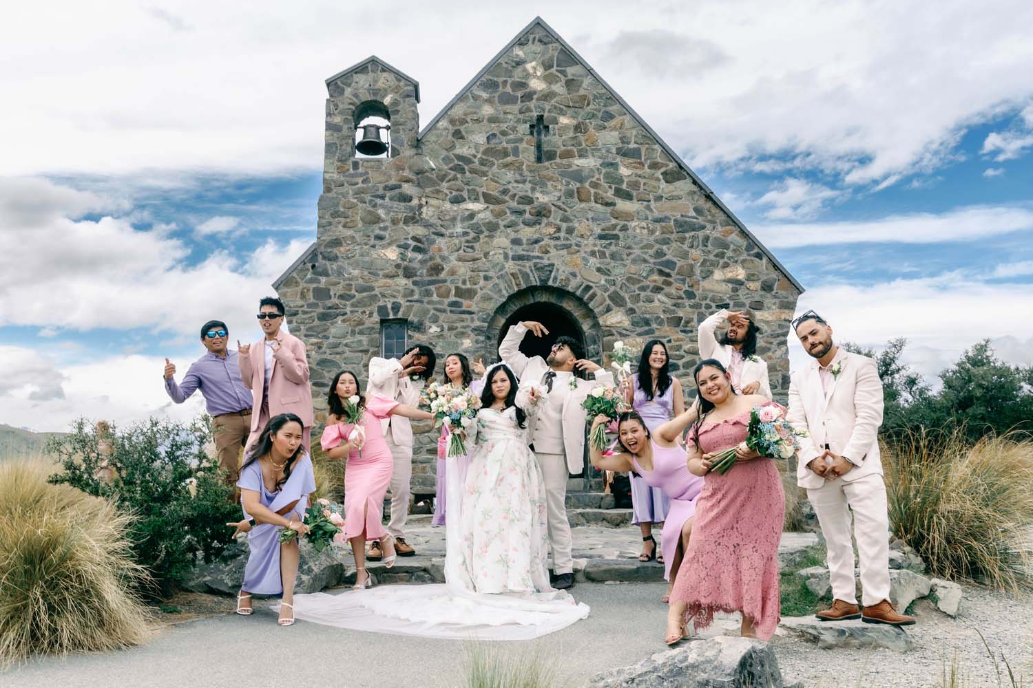 Breathtaking Church wedding at Lake Tekapo