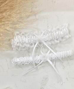 White satin double set