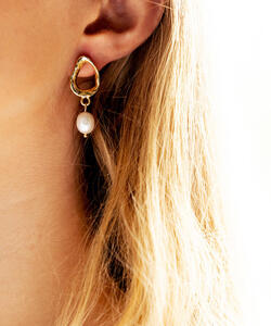 Pearl and hoop earring