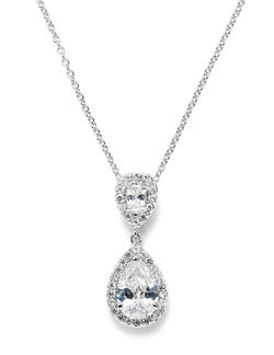 CZ teardrop pendant