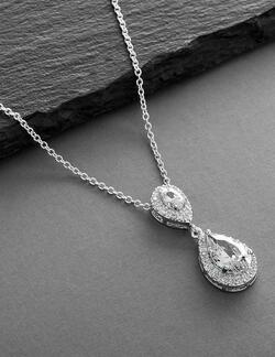 CZ teardrop pendant