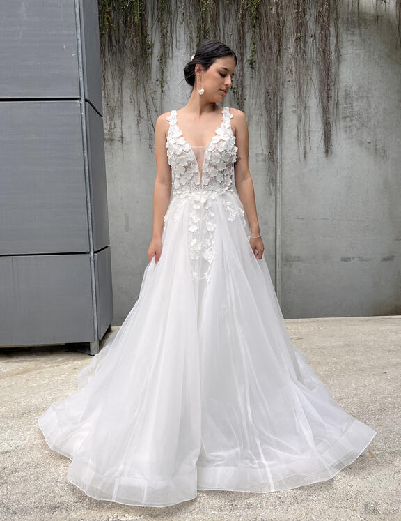 Deep va line wedding dress store