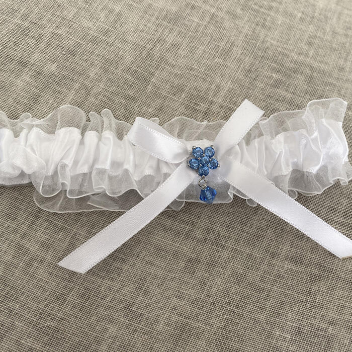 Blue shop garter wedding