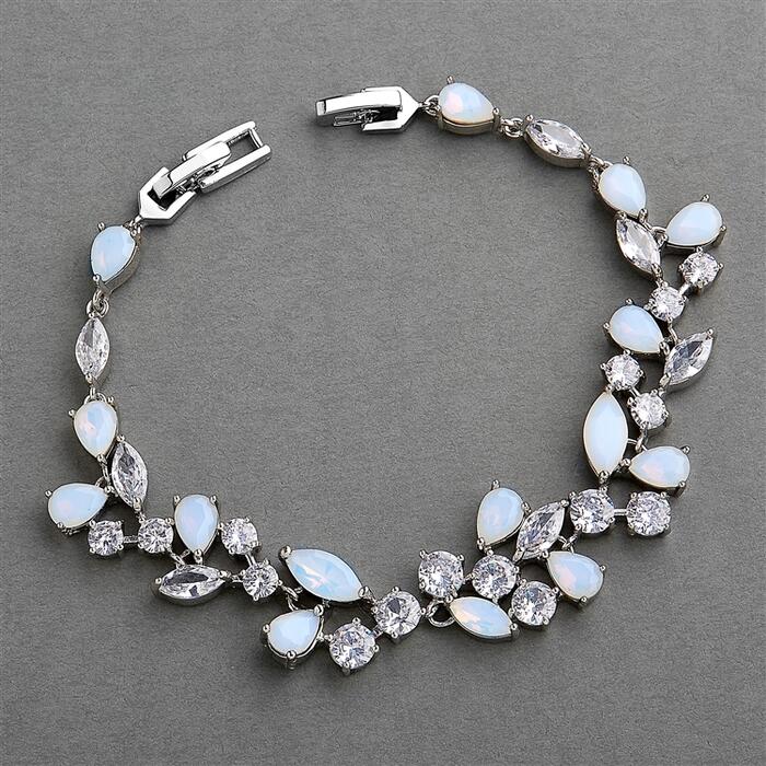 CZ and opal bracelet