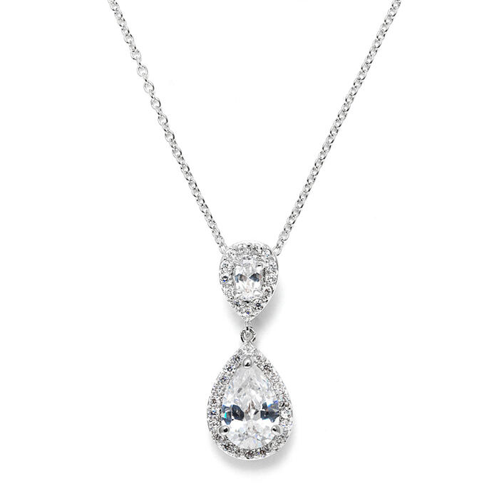 CZ teardrop pendant