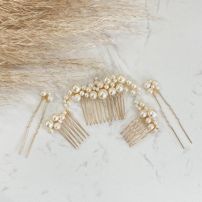 5 piece pearl comb set