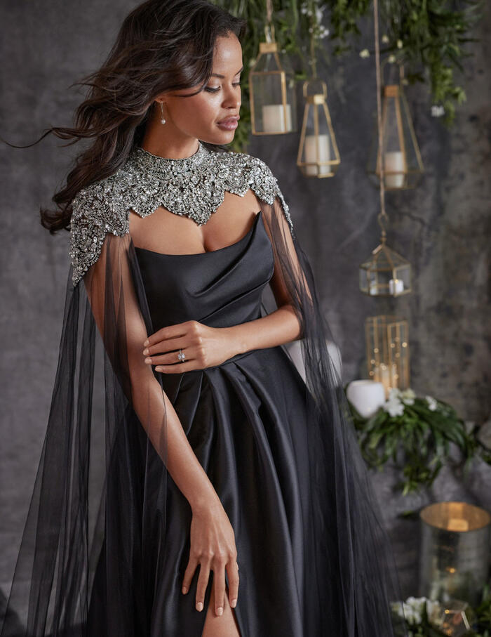 Sottero and midgley black wedding dress top