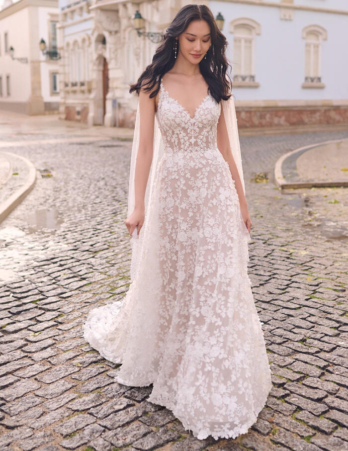 Maggie sottero spaghetti strap dress on sale